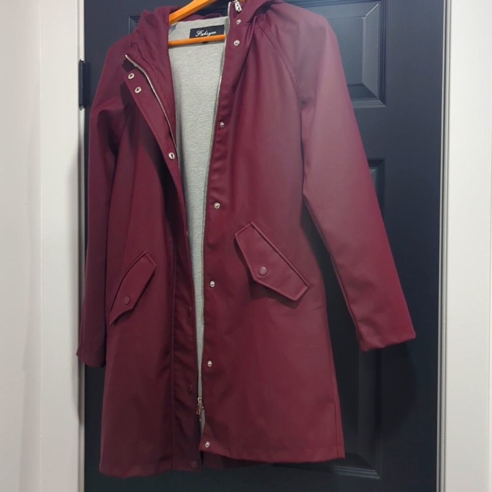Burgundy New Rain Coat